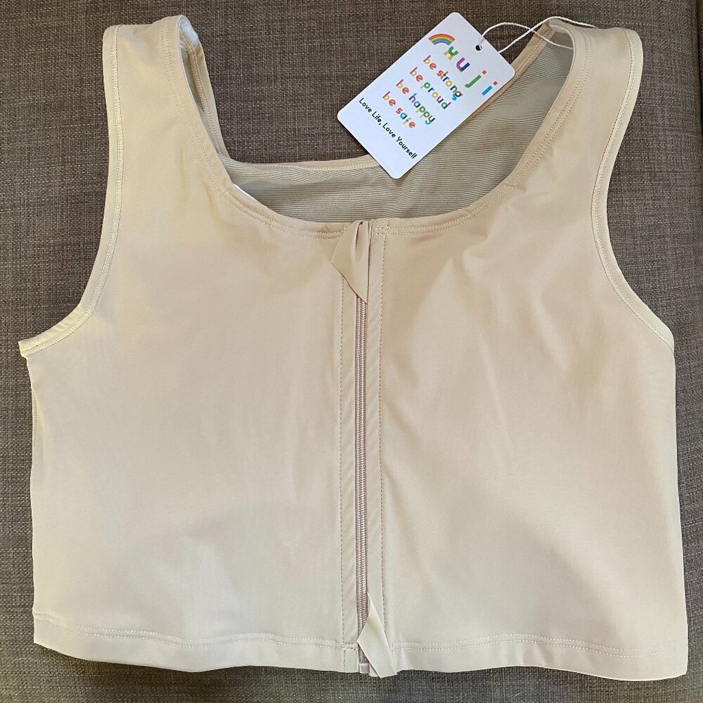 XUJI Zip Up Breathable Half Chest Binder